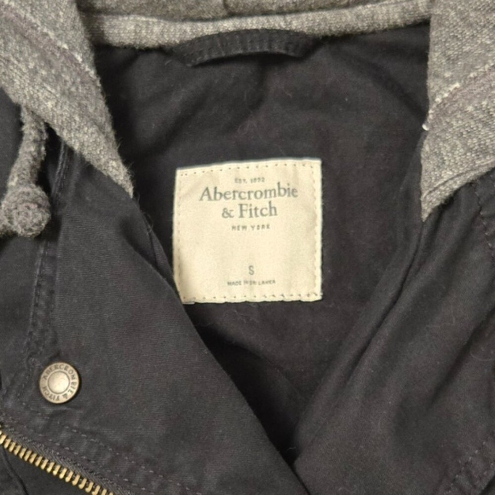 Abercrombie & Fitch Women's Black Moto Jacket w/ Gray Hoodie Size S - Picture 9 of 12